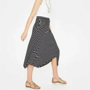 Black and White Striped Women's Skirt